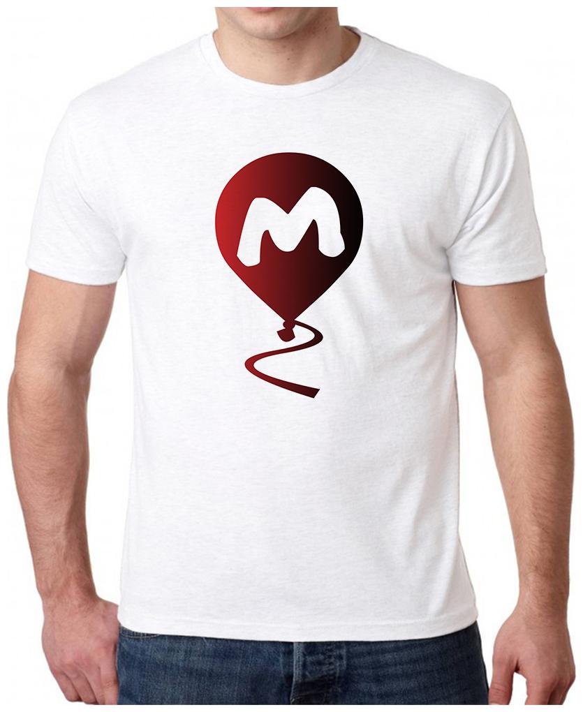 

HEYUZE Initial Letter Alphabet M Balloon Printed Men T-Shirts