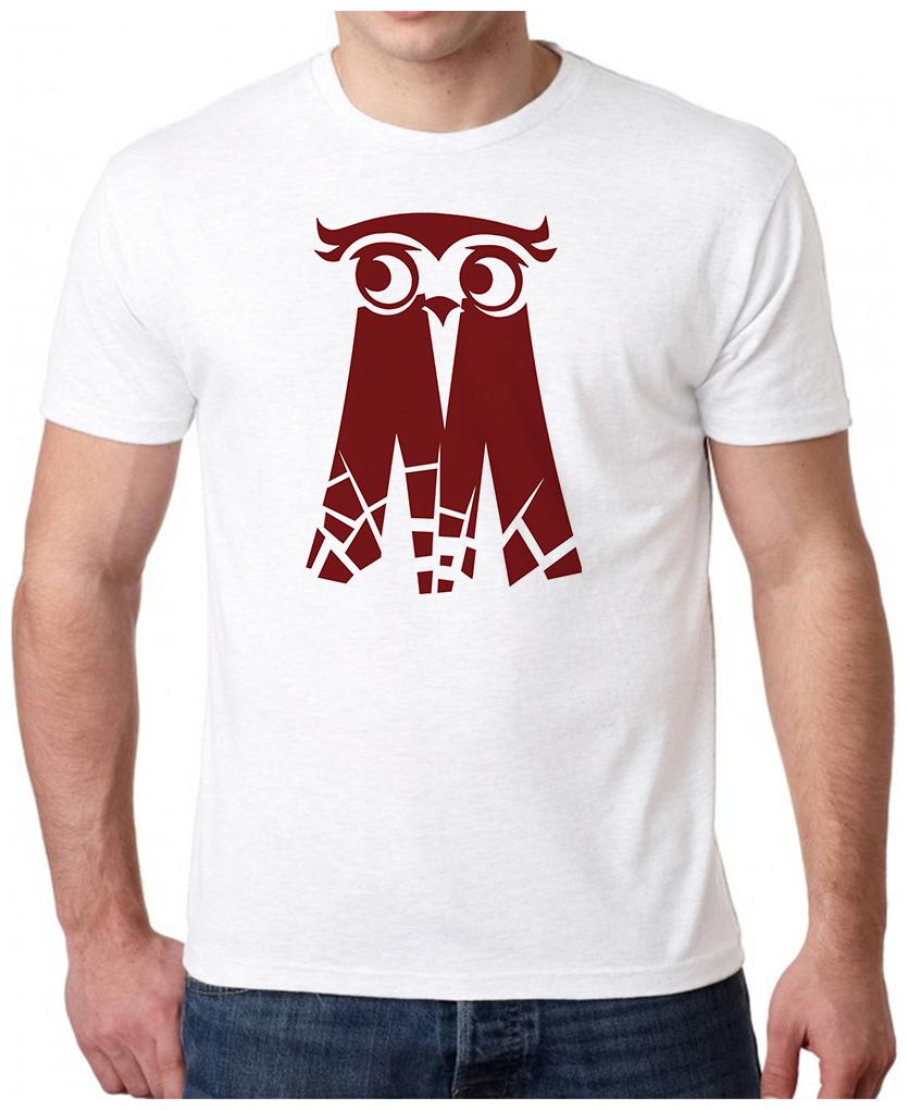 

HEYUZE Initial Letter Alphabet M Owl Printed Men T-Shirts