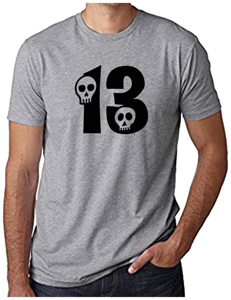 

HEYUZE Number 13 Skull Printed Men T-Shirts
