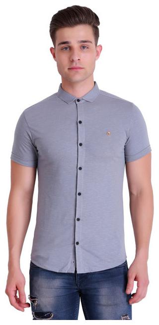 

HiFlyers Men Blue Solid Regular Fit Casual Shirt
