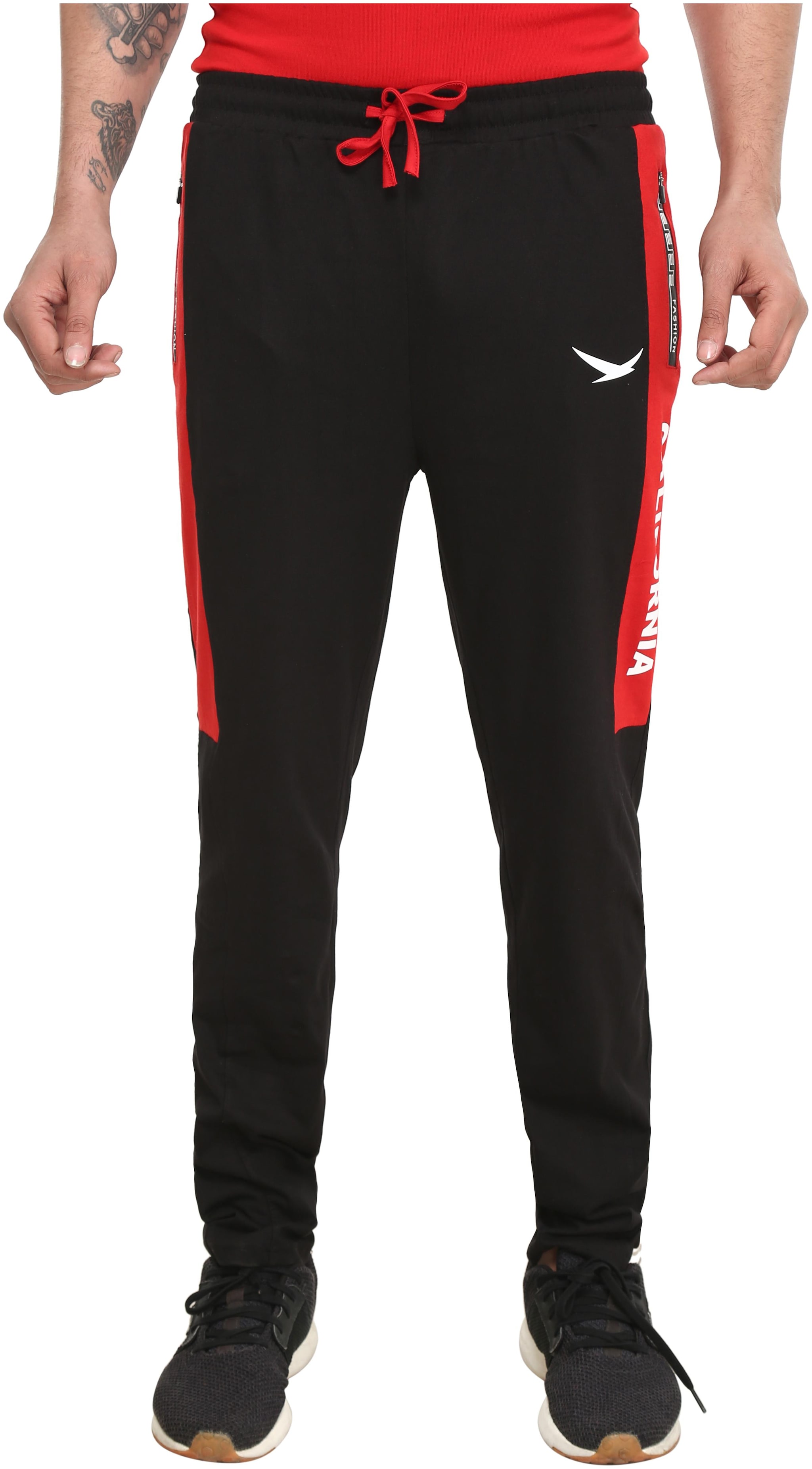 

HIFLYERS Men Cotton Blend Track Pants Black