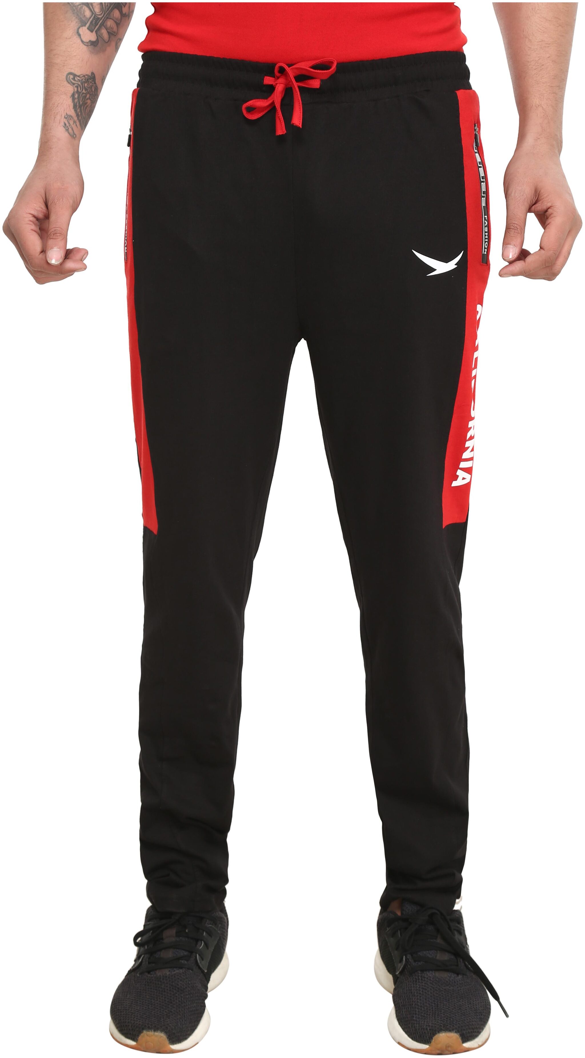 

HIFLYERS Men Cotton Blend Track Pants Black