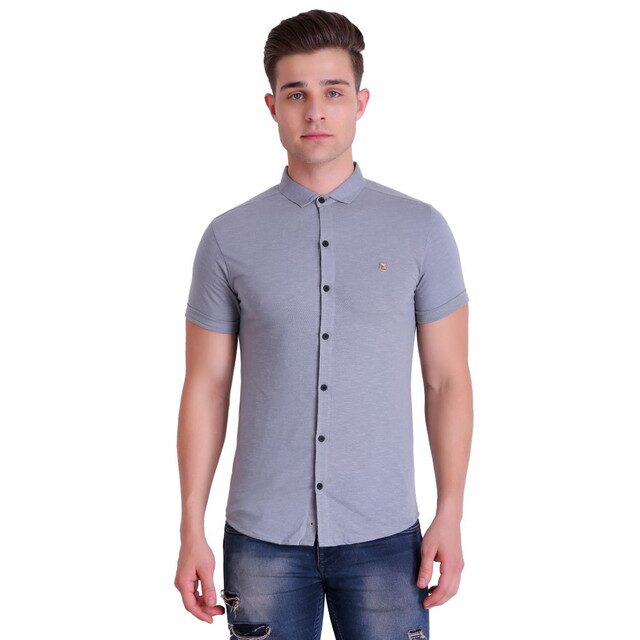 

HiFlyers Men Blue Solid Regular Fit Casual Shirt