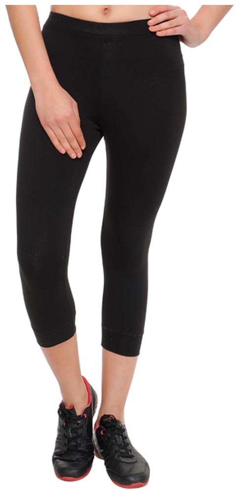

HiFlyers Women Solid Regular capri - Black