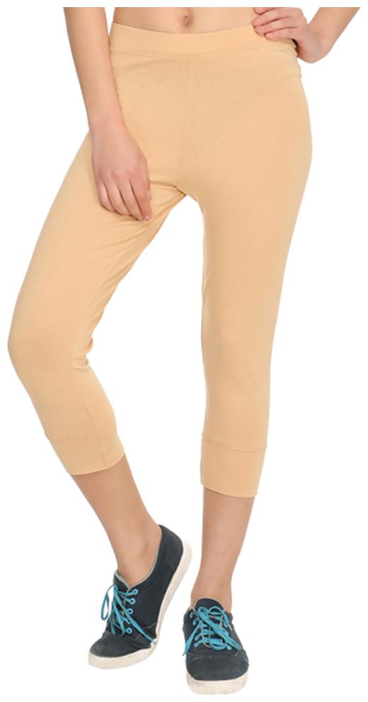 

HiFlyers Women Solid Regular capri - Beige