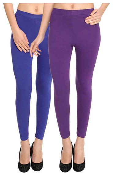 

HiFlyers Women Cotton Leggings Blue Purple