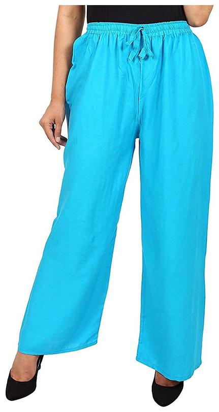

Highfy Turquoise Solid Flared Palazzo