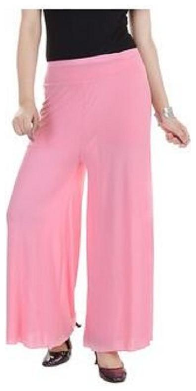

Highfy Pink Solid Wide Leg Palazzo