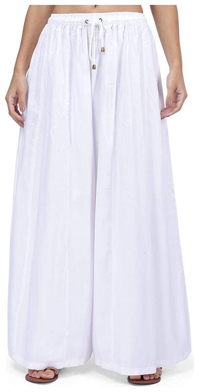 

Highfy White Solid Flared Palazzo