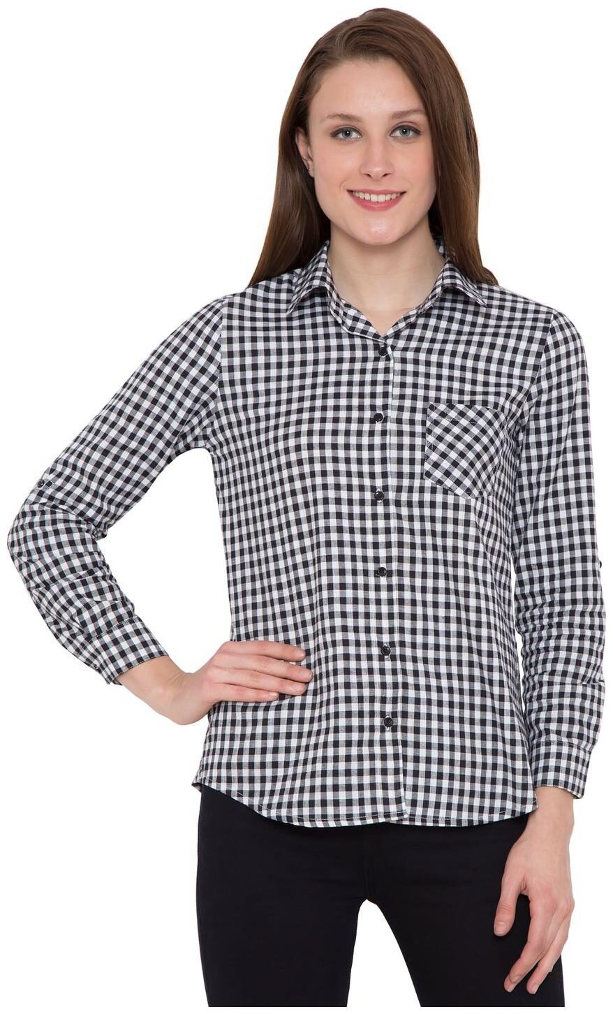

Hive91 Women Black Floral Regular Fit Shirt