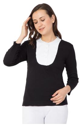 

Hive91 Women Black Regular fit Round neck Cotton T shirt