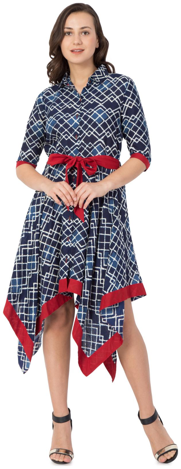 

Hive91 Blue Floral A-line dress
