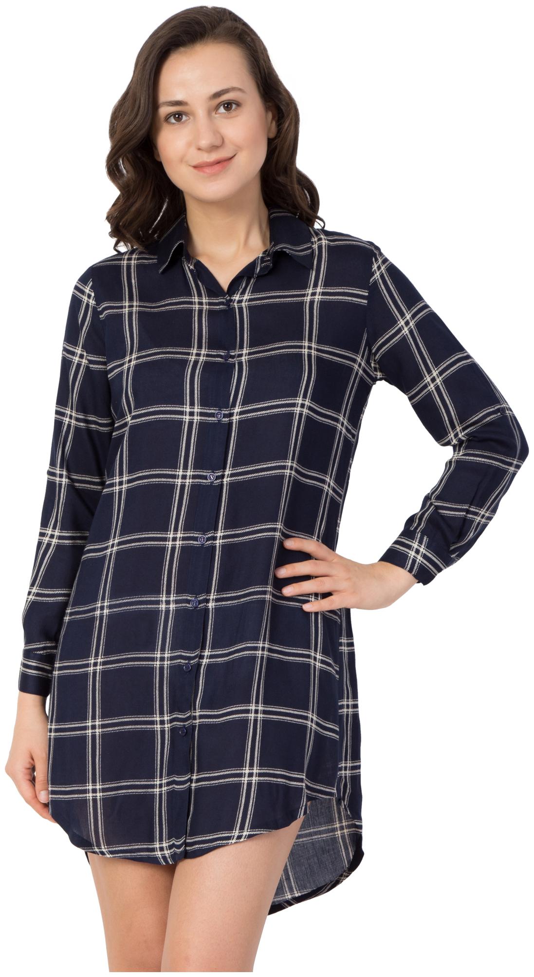 

Hive91 Women Checked Shirt style - Blue