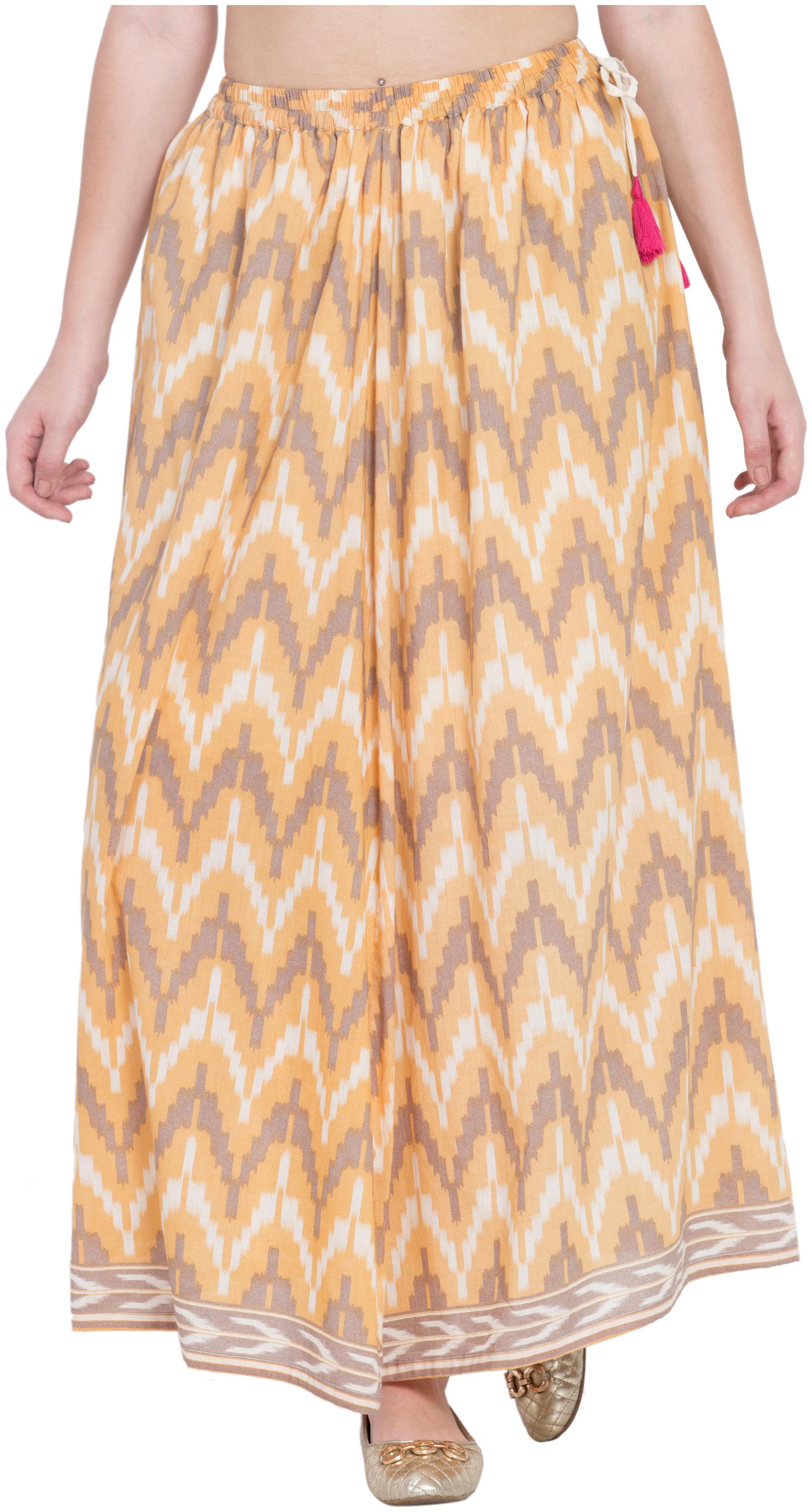 

Hive91 Printed A-line skirt Maxi Skirt - Yellow