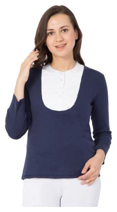 

Hive91 Women Blue Regular fit Round neck Cotton T shirt