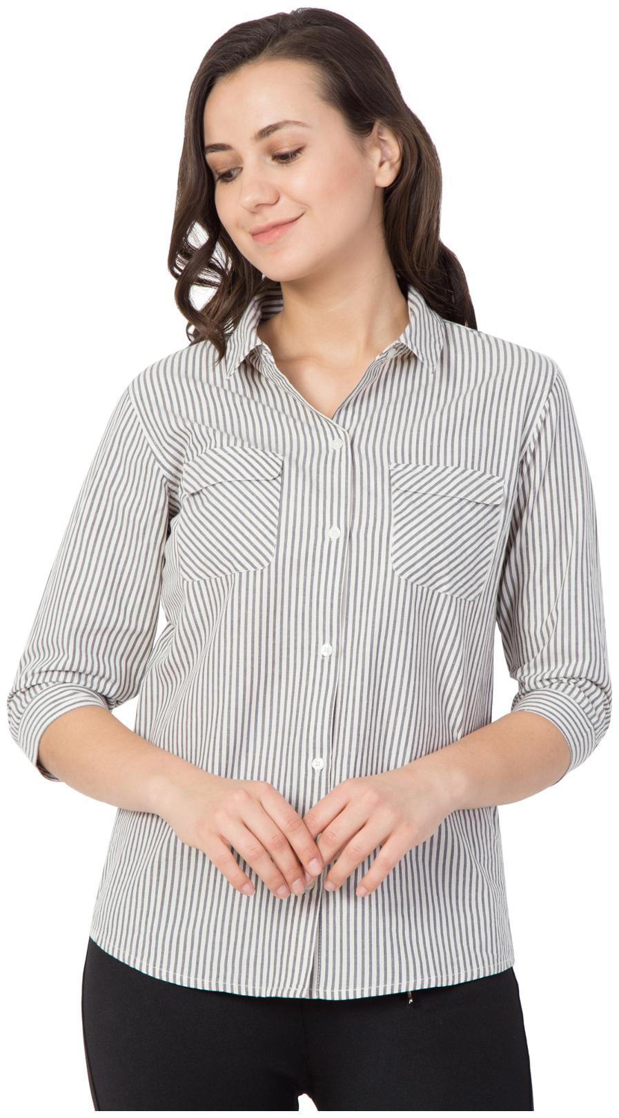 

Hive91 Women White Solid Regular Fit Shirt