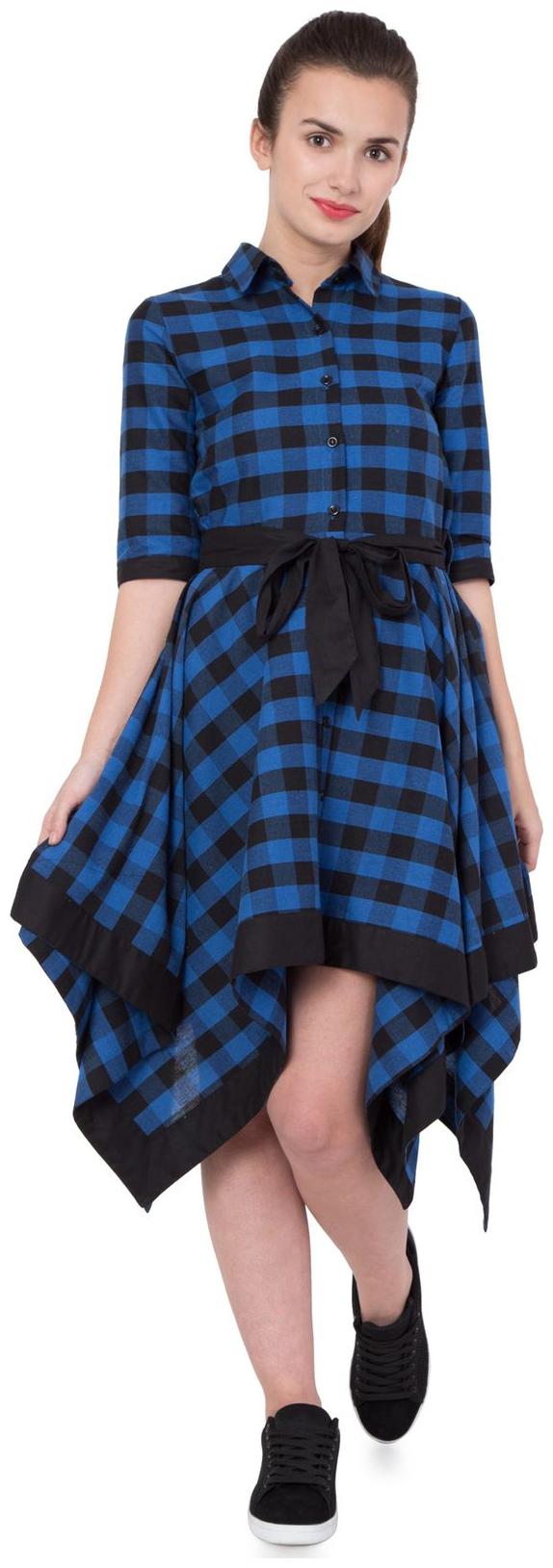 

Hive91 Blue Solid Wrap dress
