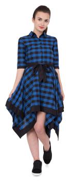 

Hive91 Blue Solid Wrap dress