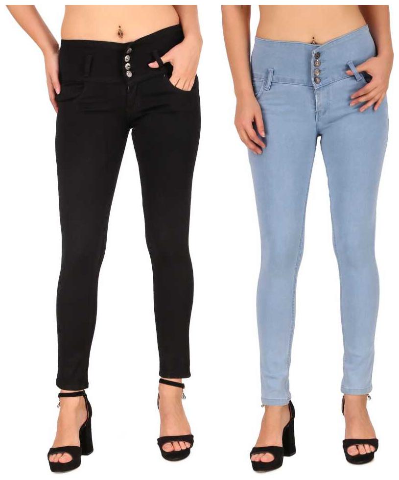

HMFURRYS FINEST Women Black Blue Slim fit Jeans