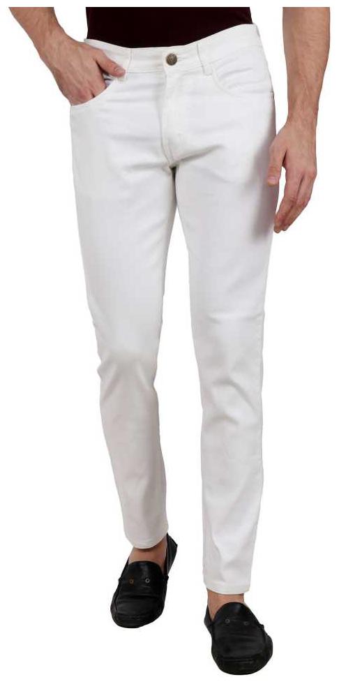 

HMFURRYS FINEST Men White Regular Fit Jeans