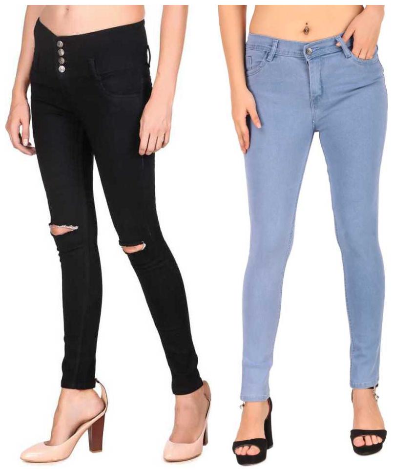 

HMFURRYS FINEST Women Black Blue Slim fit Jeans