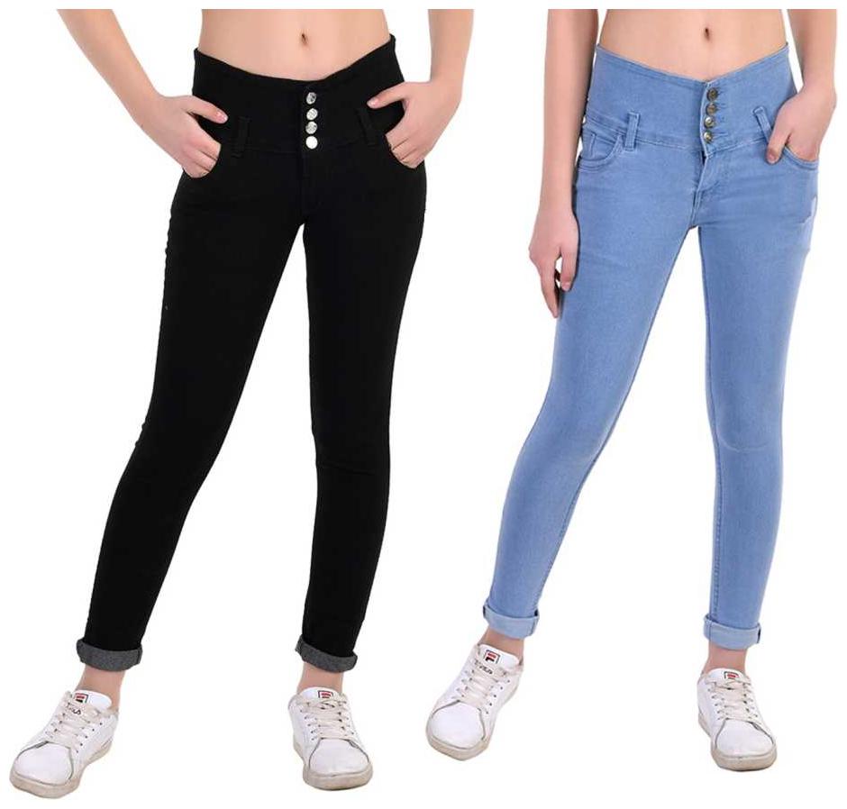 

HMFURRYS FINEST Women Black Blue Slim fit Jeans