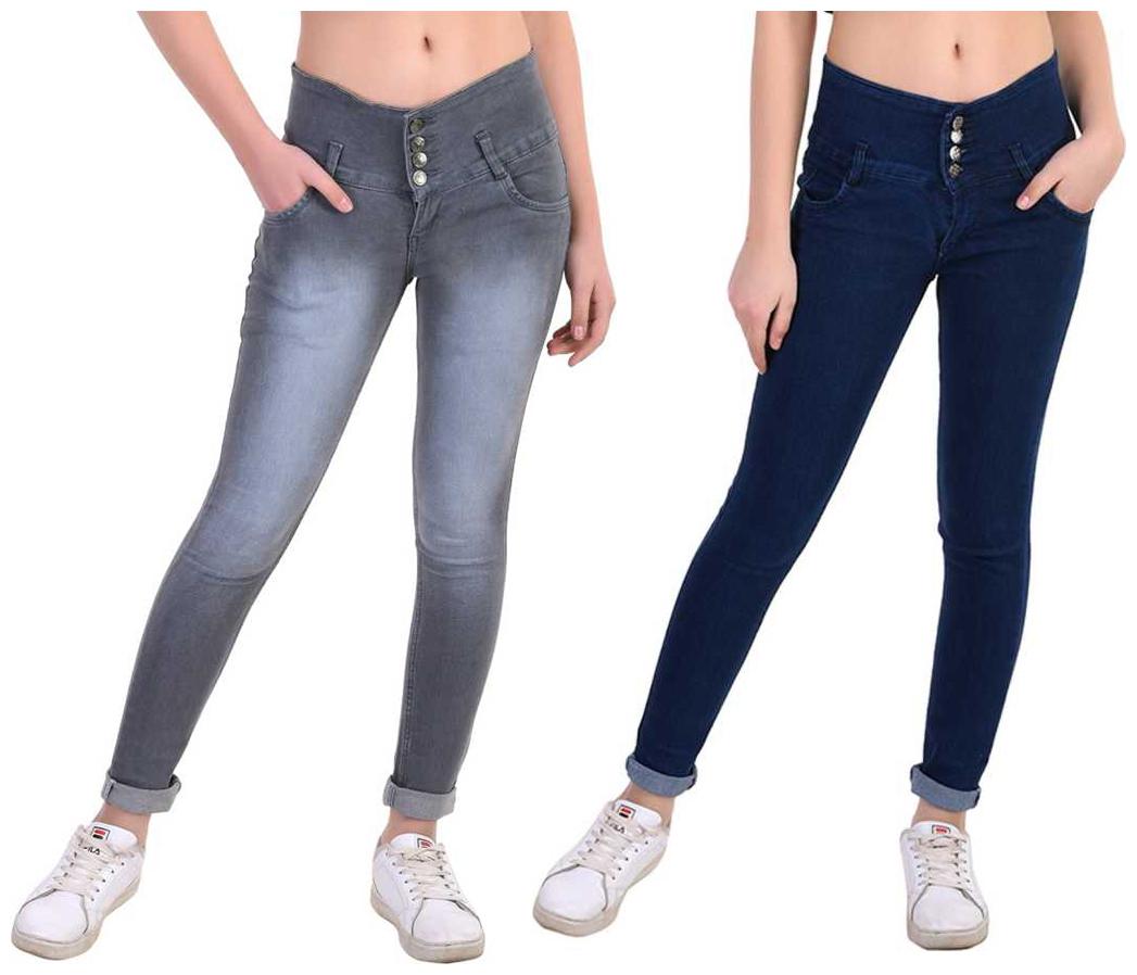 

HMFURRYS FINEST Women Grey Blue Slim fit Jeans
