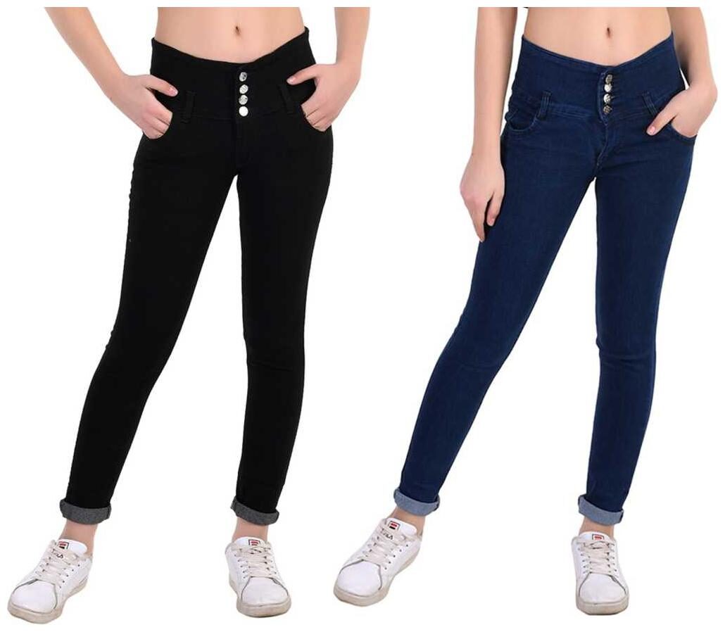 

HMFURRYS FINEST Women Black Blue Slim fit Jeans