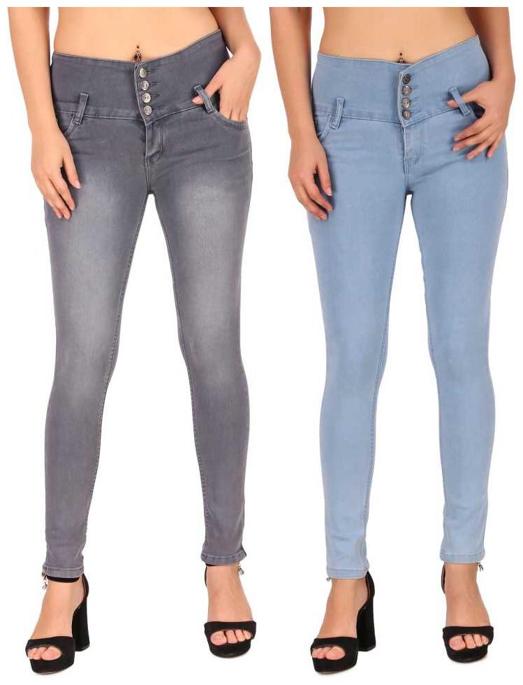 

HMFURRYS FINEST Women Blue Grey Slim fit Jeans