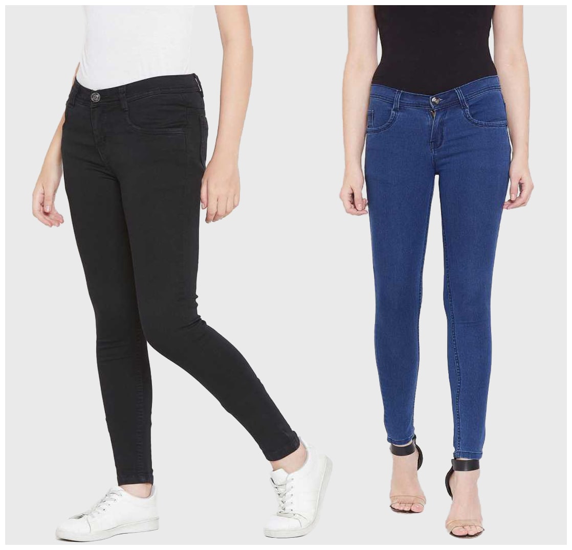 

HMFURRYS FINEST Women Black Blue Slim fit Jeans