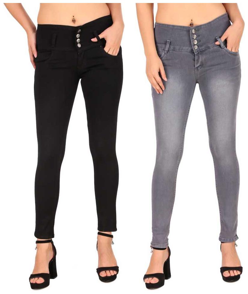 

HMFURRYS FINEST Women Black Grey Slim fit Jeans