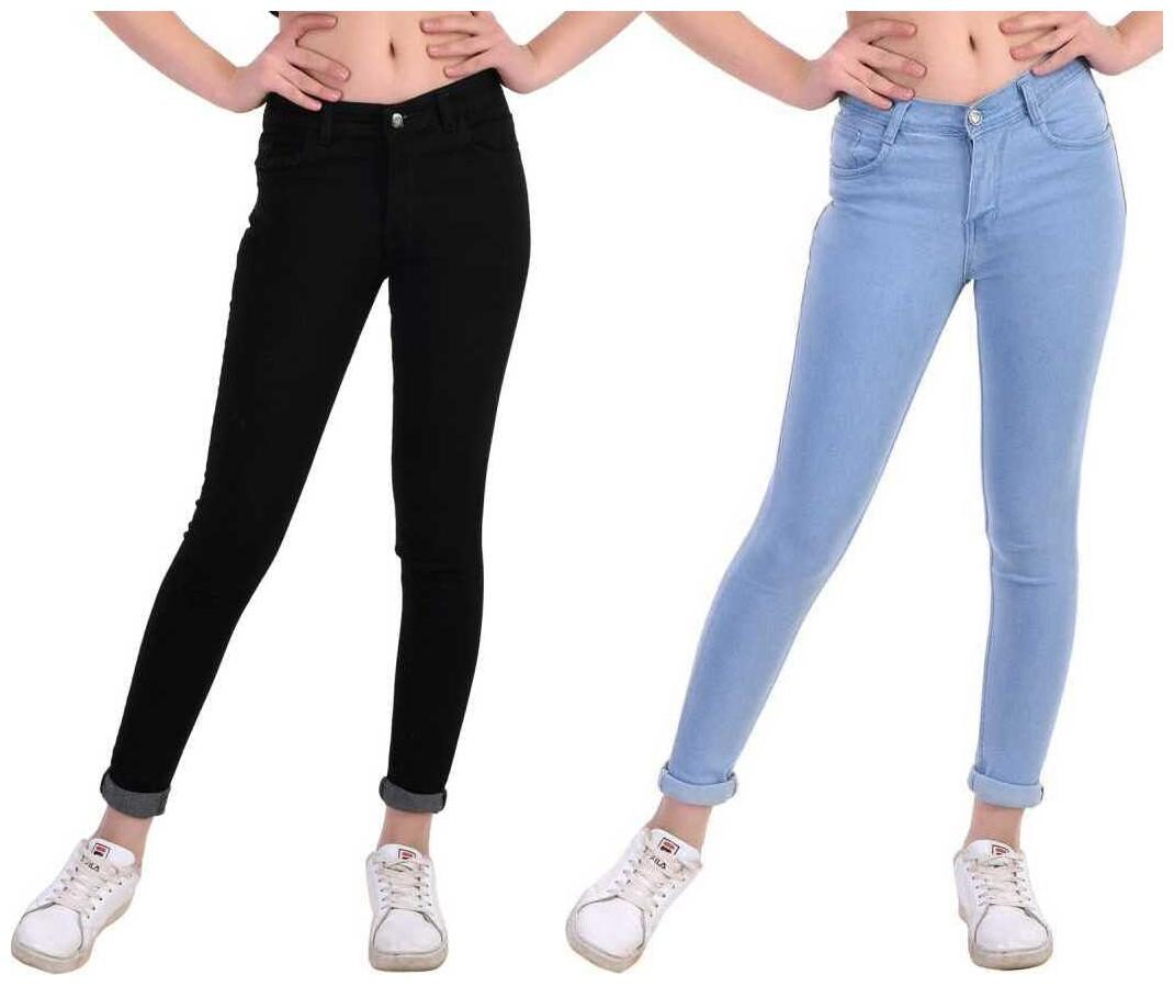 

HMFURRYS FINEST Women Black Blue Straight fit Jeans