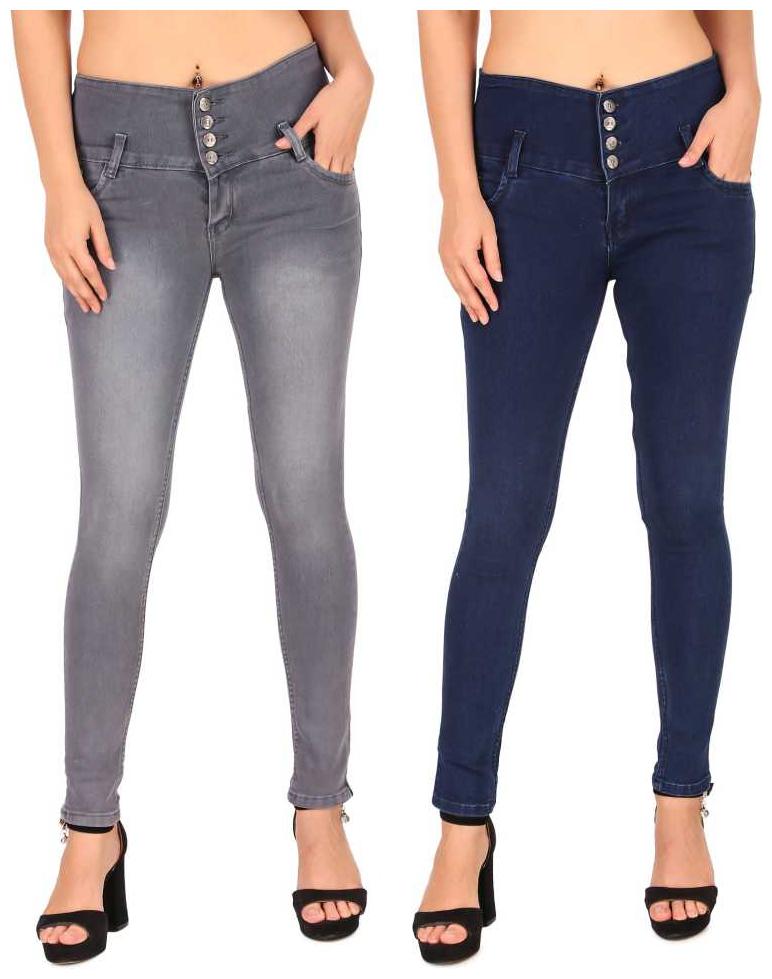 

HMFURRYS FINEST Women Blue Grey Slim fit Jeans