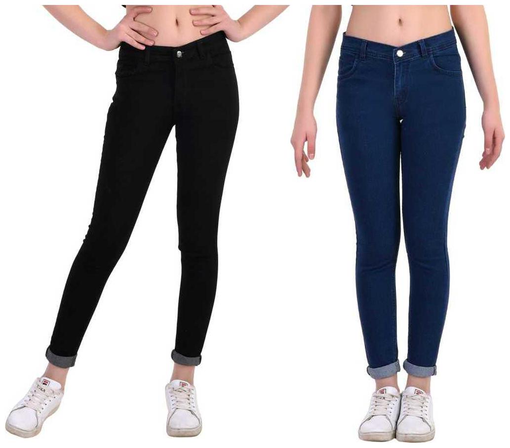 

HMFURRYS FINEST Women Blue Black Slim fit Jeans