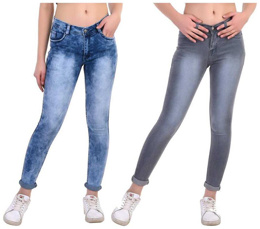 

HMFURRYS FINEST Women Blue Grey Slim fit Jeans