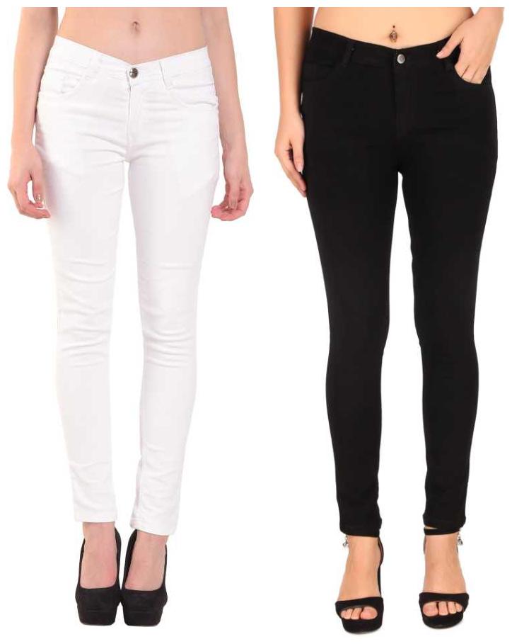 

HMFURRYS FINEST Women Black White Slim fit Jeans