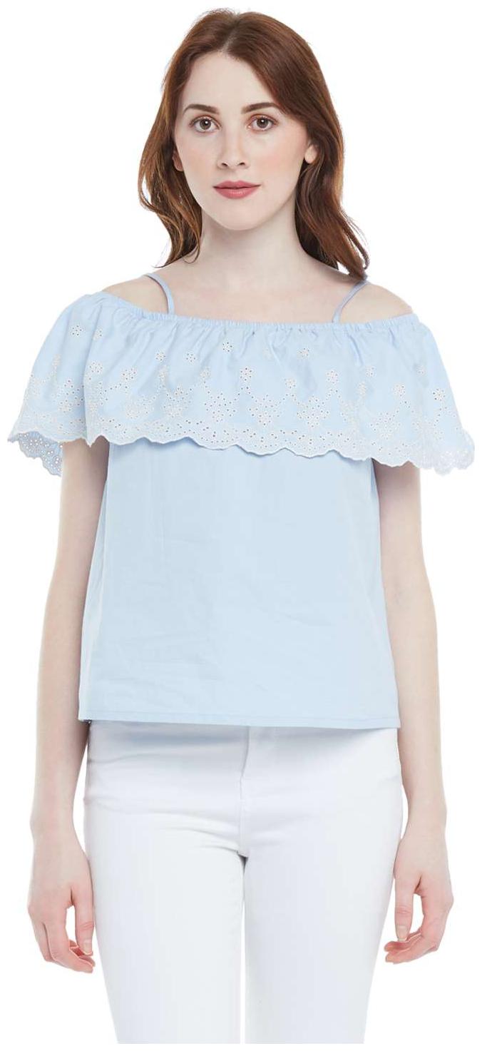 

Honey By Pantaloons Women Solid Regular top - Blue