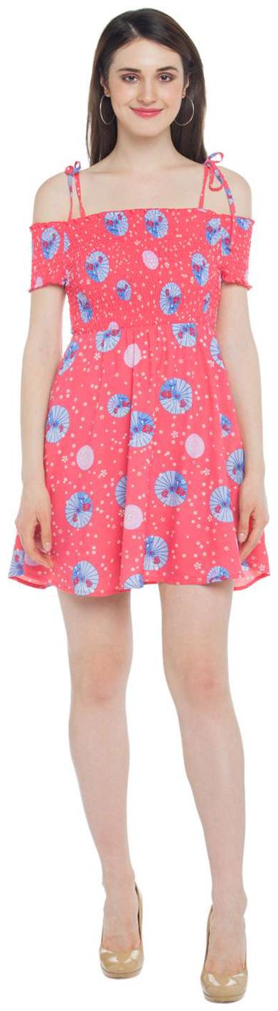

Honey By Pantaloons Pink Printed Fit flare dress