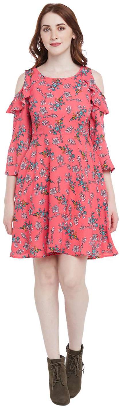 

Honey By Pantaloons Pink Printed Fit flare dress
