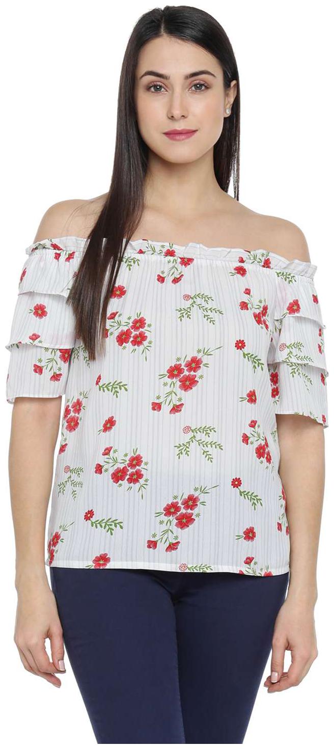 

Honey By Pantaloons Women Striped Regular top - White
