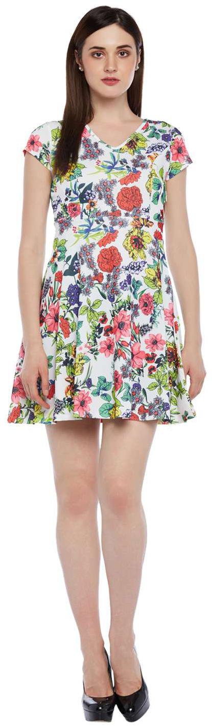 

Honey By Pantaloons White Printed Fit flare dress