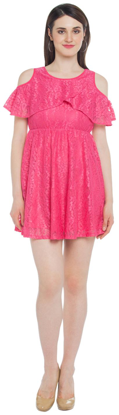 

Honey By Pantaloons Pink Printed Fit flare dress