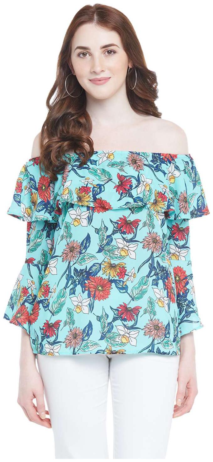 

Honey by Pantaloons Women s Green Printed Polyester Tops