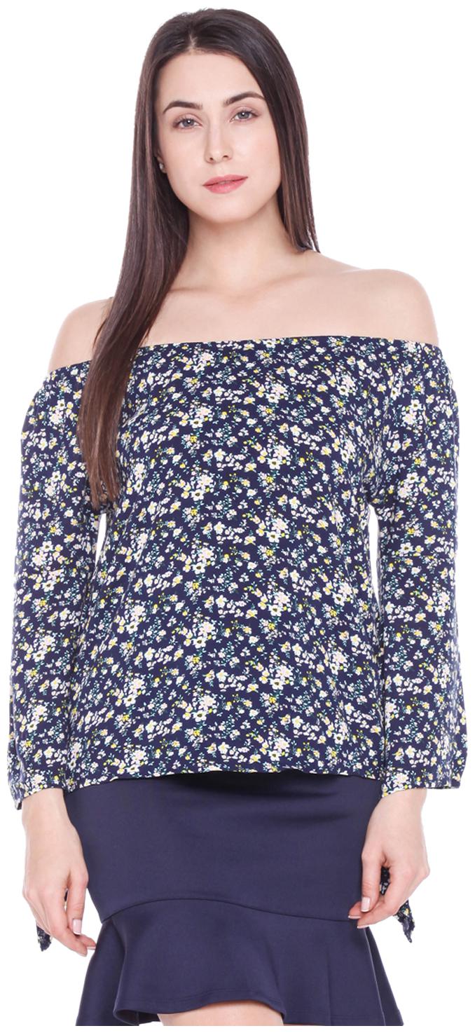 

Honey by Pantaloons Women s Navy Printed Rayon Blouse