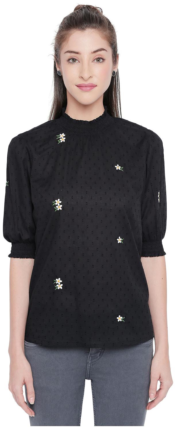 

Honey By Pantaloons Women Embroidered Regular top - Black