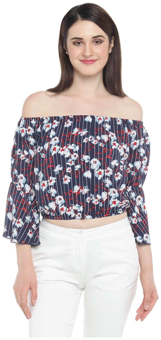 

Honey By Pantaloons Women Solid A-line top - Blue
