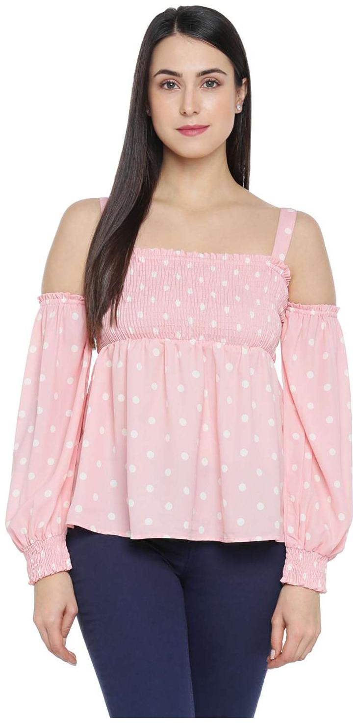 

Honey By Pantaloons Women Polka dots A-line top - Pink