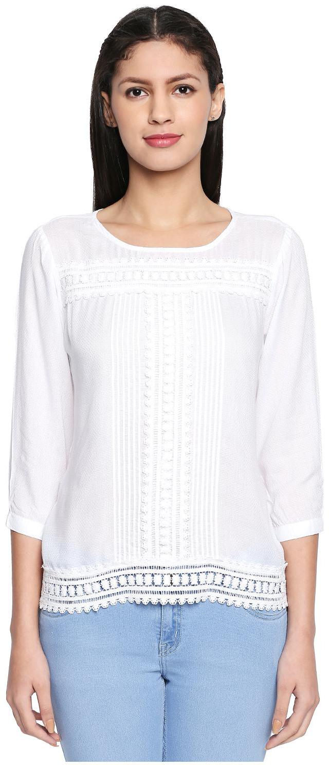 

Honey By Pantaloons Women Solid Regular top - White