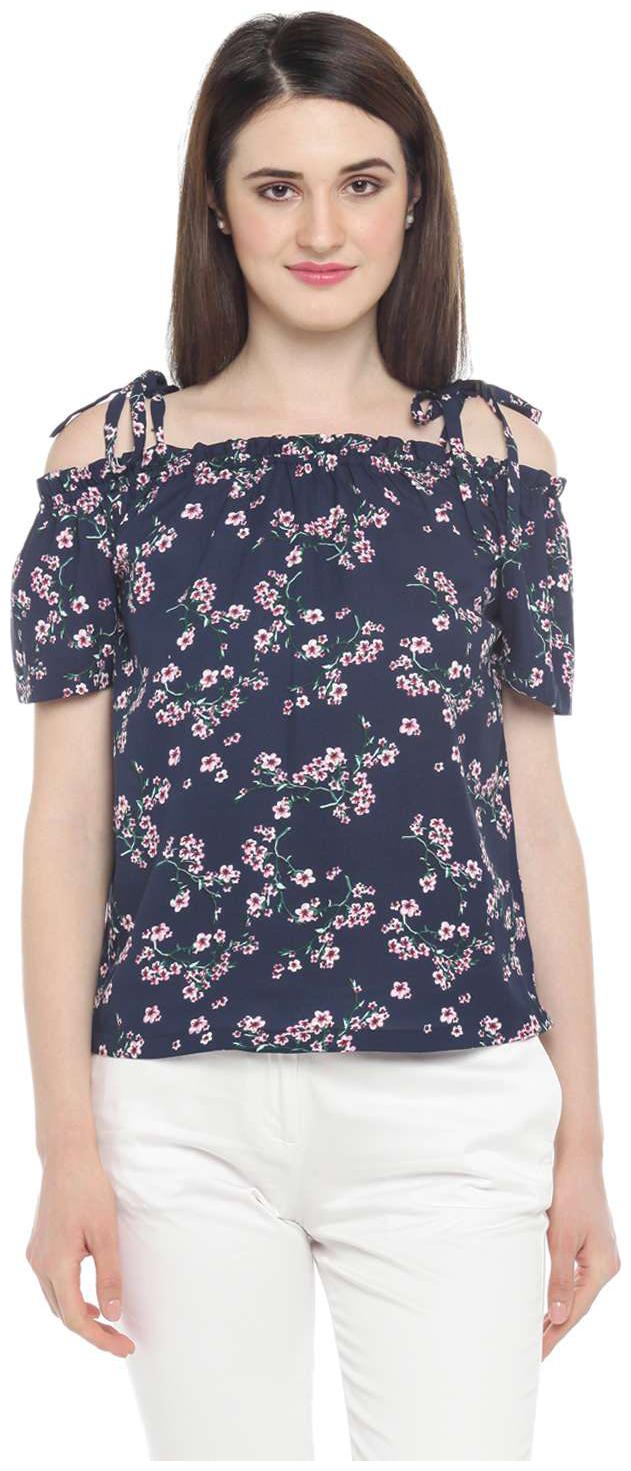 

Honey By Pantaloons Women Embroidered A-line top - Blue