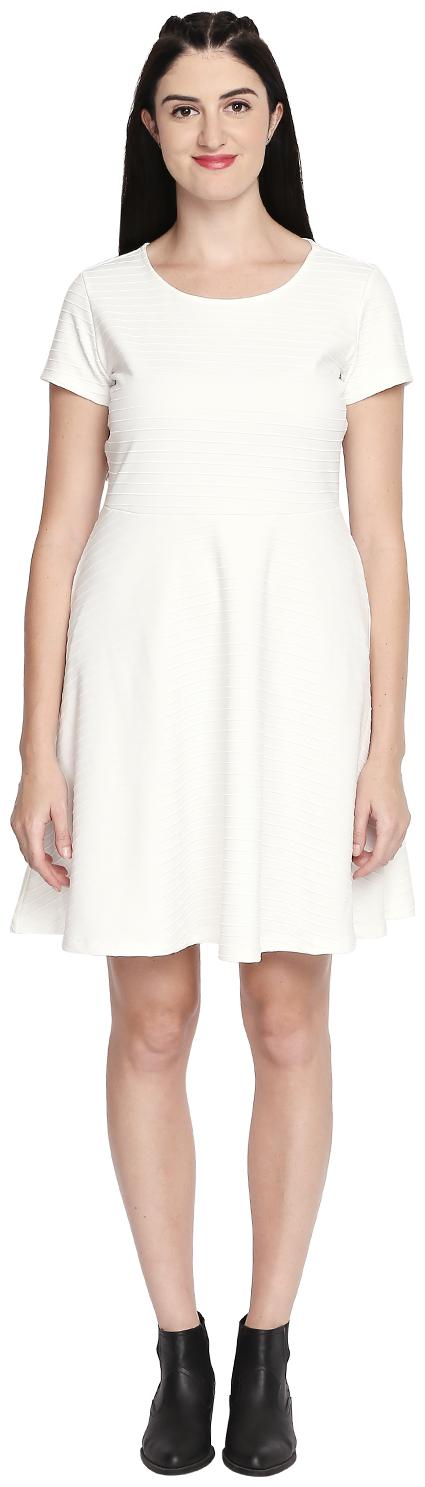 

Honey By Pantaloons White Striped Fit flare dress